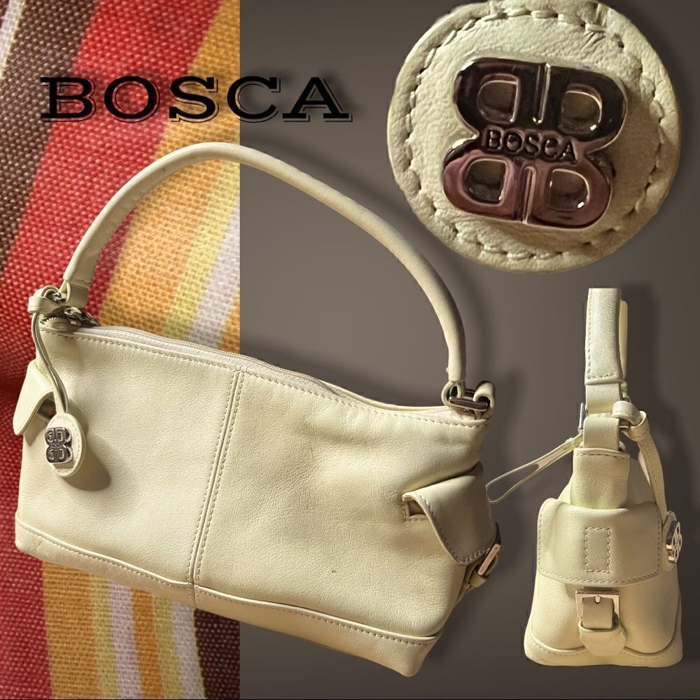 BOSCA Small Hand bag. Light yellow 9X3X5.5